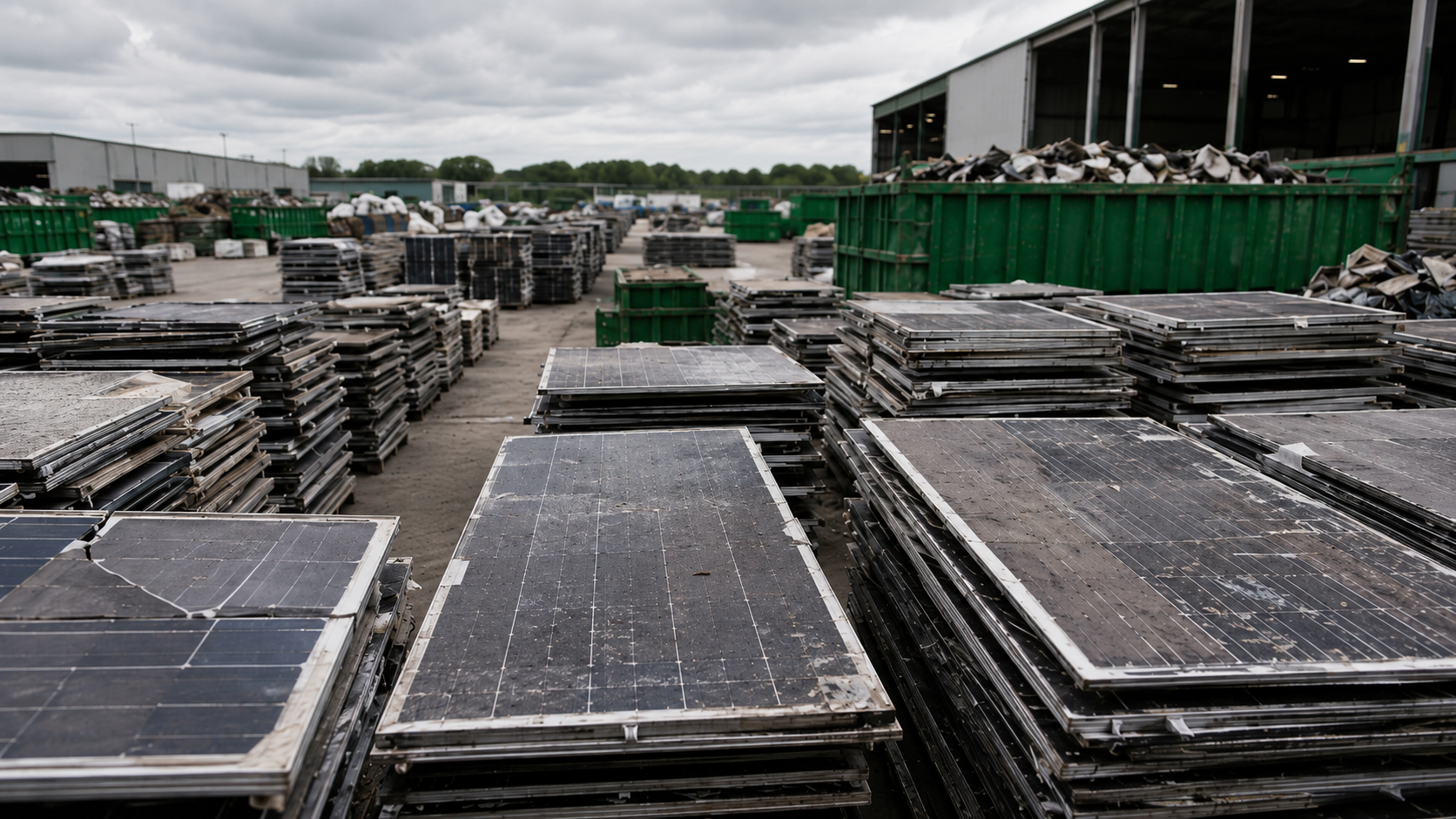 The challenge: retired solar panels awaiting recycling