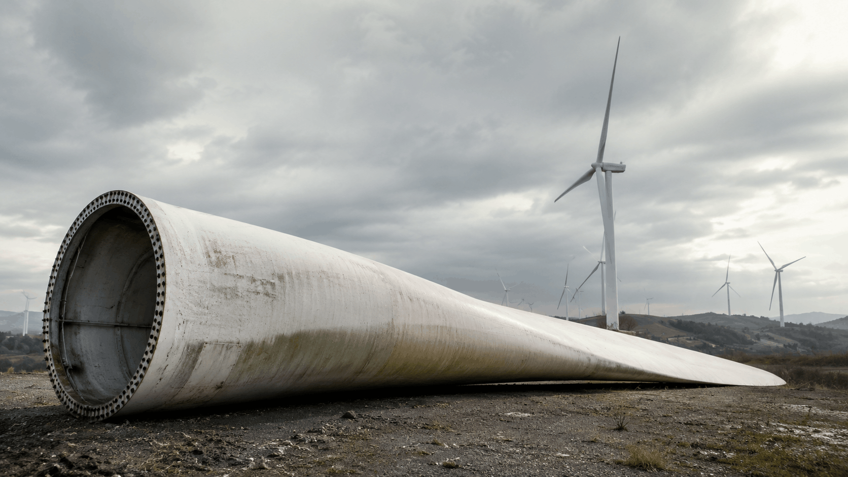 The challenge: retired wind turbine blade scene
